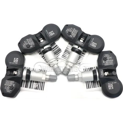 (4 pièces) 7PP907275F Capteurs de pression des pneus pour véhicules, compatibles avec Audi A4, A6, A8, Q7, R8 Spyder et Volkswagen Phaeton Touareg (1996-2018), 433 MHz (1/5)