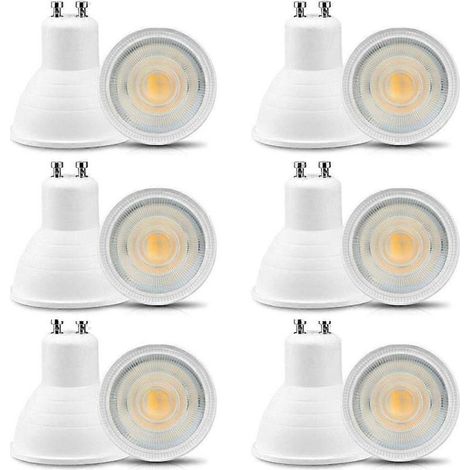 Confezione di 12 lampadine a LED GU10 6 watt 220-240v, bianco caldo 3000 K, 600 lm, sostituisce le lampade alogene 50-60 W, non dimmables, fascio di luce, fascio angolo di 30° [Ener (1/2)