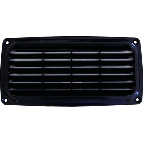 Grille d'aération plastique rectangulaire noir - NUOVA RADE - 200 x100 mm (1/3)