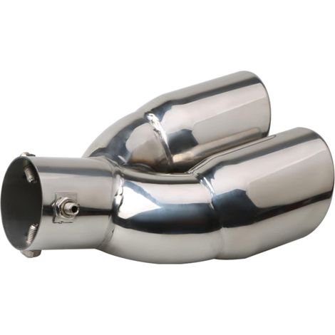 2.5" 63mm Entrée Double Pointe Silencieux 3"Sortie Acier Inoxydable Voiture Arrière Throat Double Echappement (1/5)