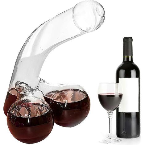 Coffret carafe à whisky humoristique, carafe à vin rouge, récipient en verre original - 650 ml (1/5)