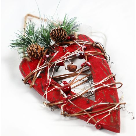 Red Heart Decorations With 15 LEDs (1/5)