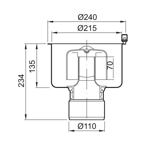 ACO Variant-CR Ablauf DN100 mHalterand Stutzenneigung 90Grad ohne Geruchsverschluss, 9519.00.00