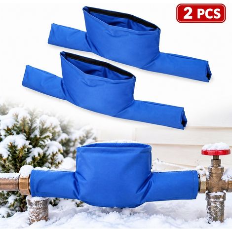 2 couvertures isolantes pour compteurs d'eau extérieurs, protecteur en tissu Oxford double face pour vannes anti-retour. (1/5)