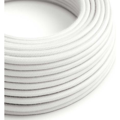 Câble électrique Ultra Soft en silicone recouvert de coton Blanc Optique - RC01 rond 2x0,75mm