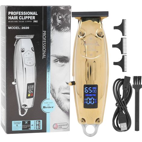 Tondeuse Électrique Puissante avec Écran LCD - Tondeuse à Cheveux Dorée pour Hommes (1/5)