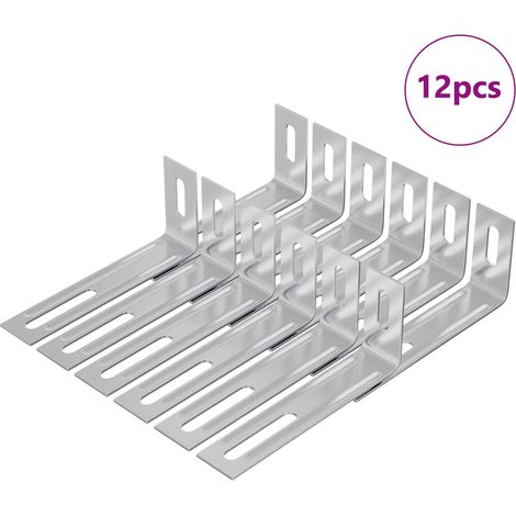 Anti Tip Bracket Plain 12 pcs Silver 74.5 x 15 x 32 mm Iron vidaXL