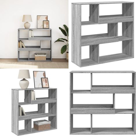 vidaXL Bücherregal/Raumteiler Grau Sonoma 100x33x94,5 cm (1/5)