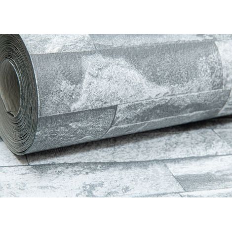 Erismann Rustic Brick 3D Effect White Dark Grey Textured Feature Wallpaper (1/4)