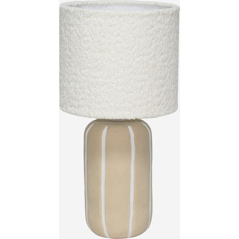 Lampada da tavolo interna in ceramica con paralume bouclé, 41cm (1/5)