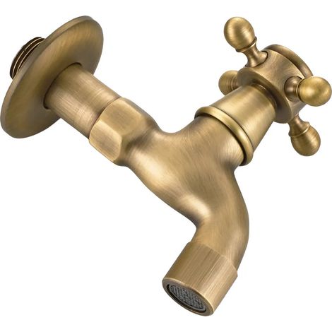 Robinet d'eau en laiton de style antique, fixation décorative (1/5)