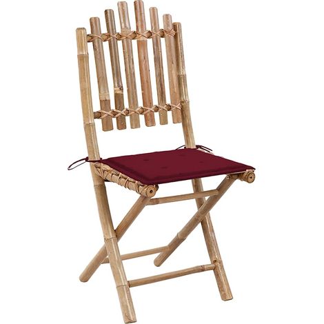 Maison Exclusive - Klappbare Gartenstühle 2 Stk. mit Kissen Bambu