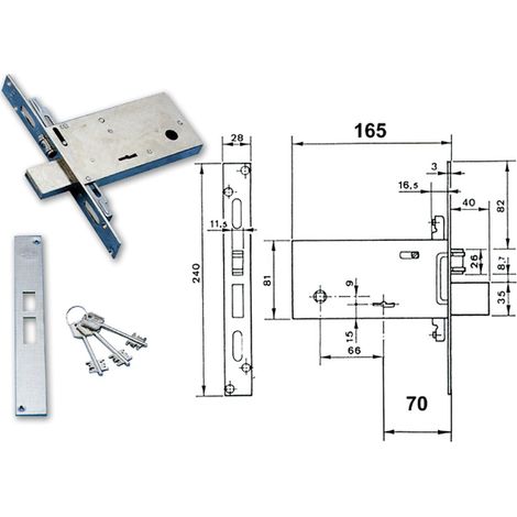 Yale 6803R/Sa Serratura Trad D/M Mm70