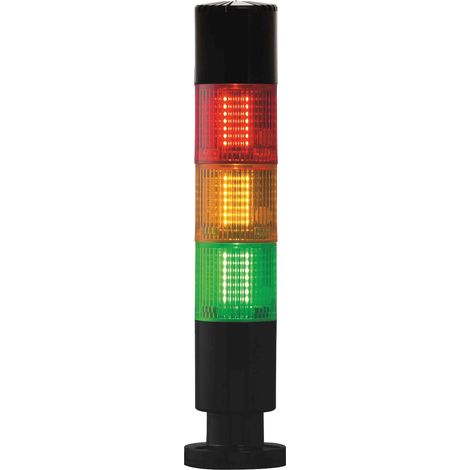 Colonnes lumineuses pré-configurées à LED Feu Fixe, Rouge / Vert / Ambre avec Buzzer, 24 V ( Prix pour 1 )