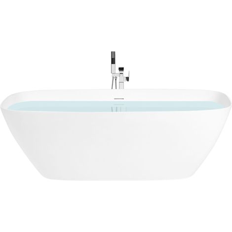 Vasca da bagno freestanding in solid surface con bordo sottile, 170 cm, bianca Sella (1/5)