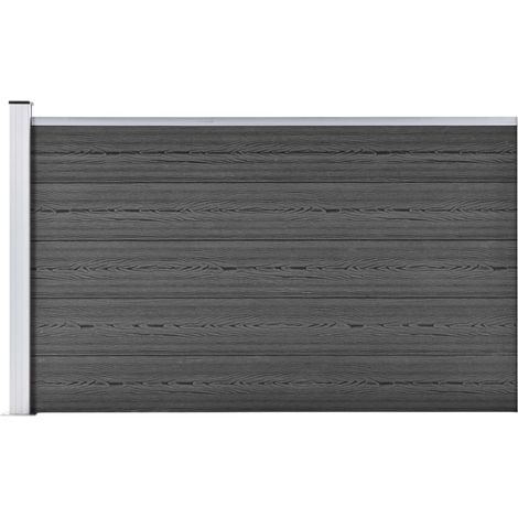 FIMEI Panneau de clôture WPC 175x105 cm Noir (1/5)