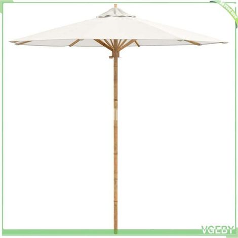 Parasol de jardin - FAFEICY - 4108081 - Blanc crème - Bambou - Ø 270 cm (1/5)
