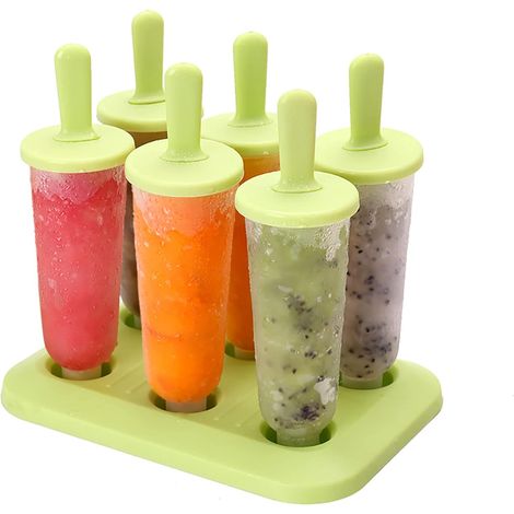 Moule à glace réutilisable pour faire soi-même ses sucettes glacées d'été (sucette glacée ronde verte) (1/3)