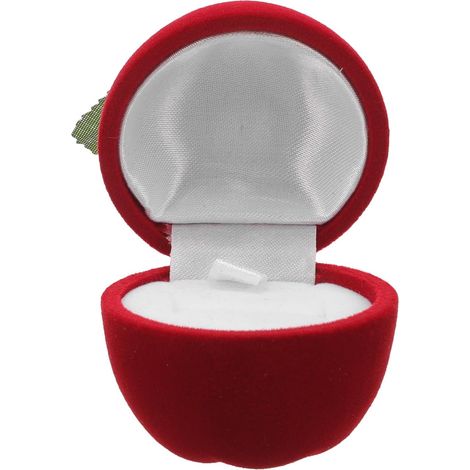 Portagioie in plastica floccata rossa, elegante stile retrò. (1/5)