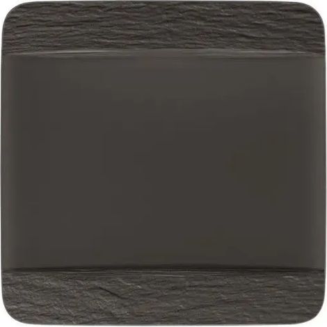 Assiette plate carré 28 cm noir - Manufacture Rock
