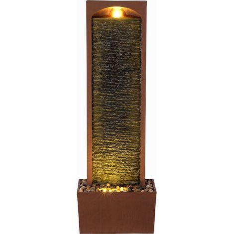 Teamson Home 98 cm Faux Slate Contemporary Outdoor LED Waterfall Fountain with Pebble Base, Red Rock (1/5)