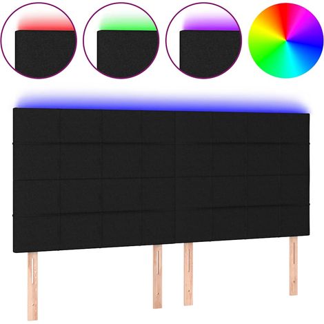 Maison Exclusive - Cabecero con luces LED tela negro 160x5x118/12 (1/5)