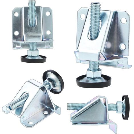 Set of 4 Heavy Duty Steel Leveling Feet with Locking Nuts , M10 Adjustable Furniture Legs for Tables , Cabinets , Shelves , Furniture (1/5)