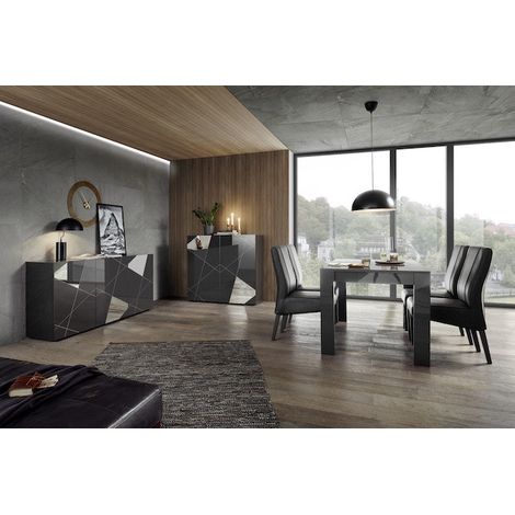 Comedor completo VITTORIA gris antracita lacado - Aparador: SIN