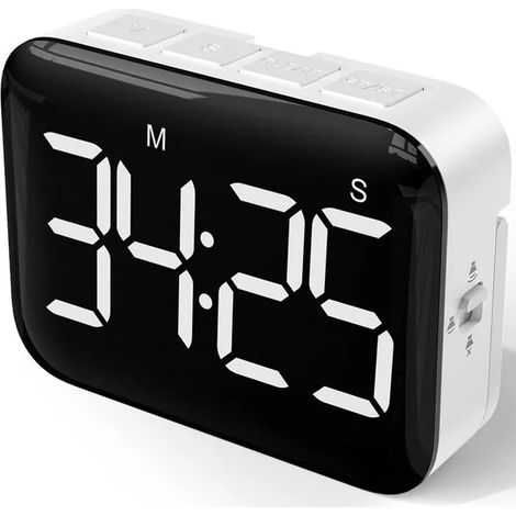 Minuteur de Cuisine Numérique 4 Pouces Grand écran LED Timer Aimanté avec Luminosité et Sonorité Réglables Chronometre Minuterie p (1/4)