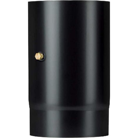 Tubo de chimenea de 0,25 m con toma de humos DN 120 esmaltado negro para estufa de leña, resistente a 600 grados, CE, fabricado en Italia