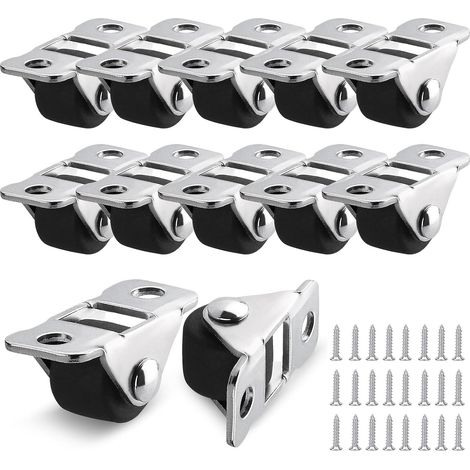 Juego de 12 miniruedas de goma para muebles - Ruedas fijas con placa de acero, silenciosas y que no dejan marcas (Ø1,2 cm) - Ideales para cajones, mesas y cajas de herramientas. (1/5)