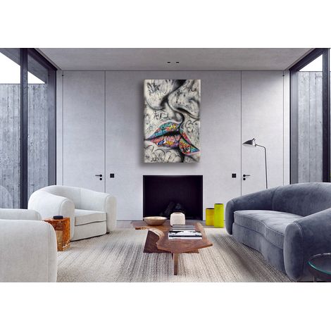 Kiss - Quadro Canvas Contemporaneo su telaio in legno - Misura: 50x70 cm (1/4)