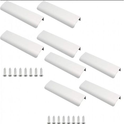 (15x4cm), Lot de 8 Poignée de Meuble Invisible en Alliage D'aluminium Pour Armoires de Cuisine, Salon