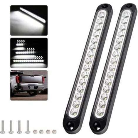 (White) Two-Part Brake Light Strip with 15 LED Beads, 12-24V Waterproof Tail Light Strip, Suitable for Cars, SUVs, Motorhomes, Trucks, and Trailers Can Be Used as Daytime Running Lights (1/4)