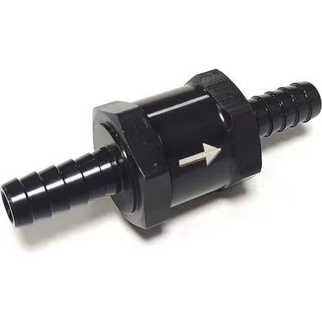 Clapet anti-retour de carburant en alliage d'aluminium de 8 mm - anodisé noir - universel pour essence et diesel - pour systèmes d'alimentation de voitures, motos et navires (1/4)