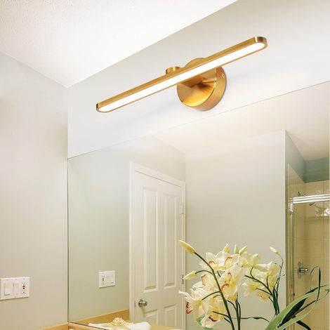LED Applique Murale pour Tableaux et Vitrines, 40CM 12W Chevet Lampes de Lecture Placage Laiton Intérieur Éclairage Pour Salon IP44 Miroir de Vanité Luminaire Appliques Murales Salle de Bain WddnAot