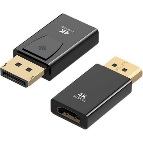 Adaptateur DisplayPort vers HDMI 4K 30Hz, 2 pièces - Convertisseur DP vers HDMI mâle-femelle pour PC portable, écran, moniteur, télévision (1/5)