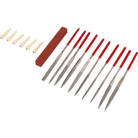 Lime à guitare 10 pièces résistante à l'usure, manche en plastique, limes pour frettes et sillet, avec bloc de ponçage, outillage luthier (1/5)