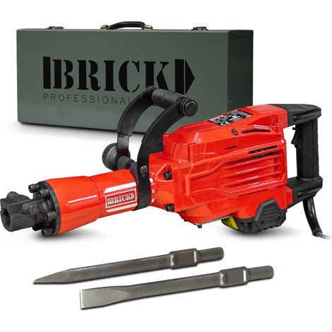 Brick – Marteau-piqueur 1700W 60 joules – 1900 coups/min – Pour béton armé – Coffret métal avec 2 burins