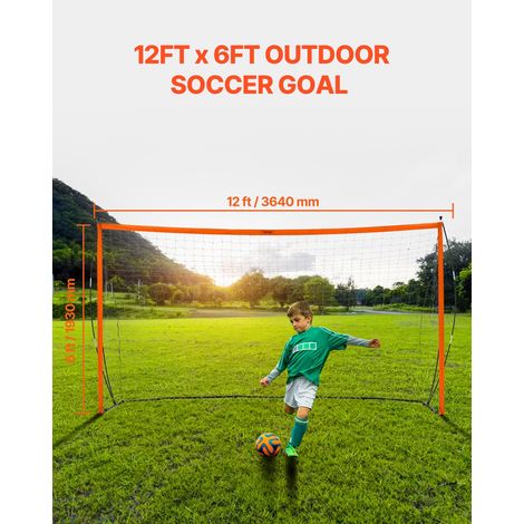 But de football portable 1828x3657 mm, cage de football pour enfants, filet de football avec sac de transport, structure en acier e… (1/5)