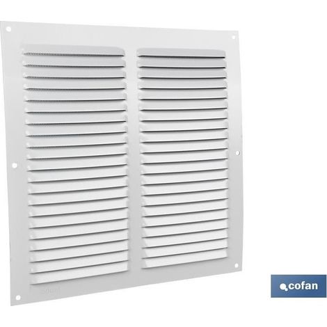 Pack de 5 unités grille de ventilation aluminium blanc avec moustiquaire 25 x 25 cm