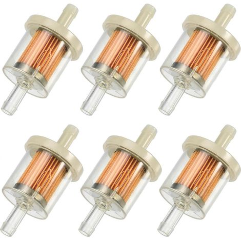 6 Pièces Filtre à Essence Universel, Filtre à Carburant en Ligne Transparent pour Moto, Scooter, Tondeuse à Gazon et Quad (1/5)