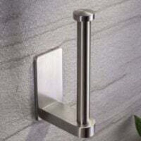 Porte Papier Toilette, Support Papier Toilette Mural sans Percage, Porte Rouleau Papier Toilette WC en Acier Inoxydable , Derouleur Papier Toilette pour Salle de Bain et Cuisine, Rond (1/2)