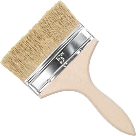 Flachpinsel – Set zum Streichen, Reinigen, Beizen und Lackieren – Für Grills und Klebstoffe – 120 mm Borstenbreite