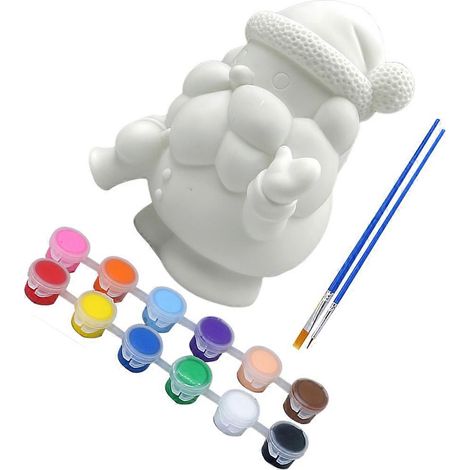 Statue de Père Noël en vinyle blanc, non peinte, compatible avec les projets de bricolage (1 ensemble). (1/4)