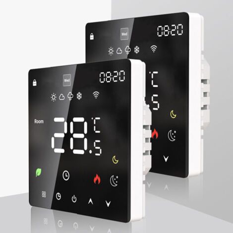 QORVA- Thermostat de dispositif de chauffage de l'eau électrique de régulateur de température Intelligent d'affichage à cristaux liquides avec la fonction Programmable hebdomadaire (1/4)