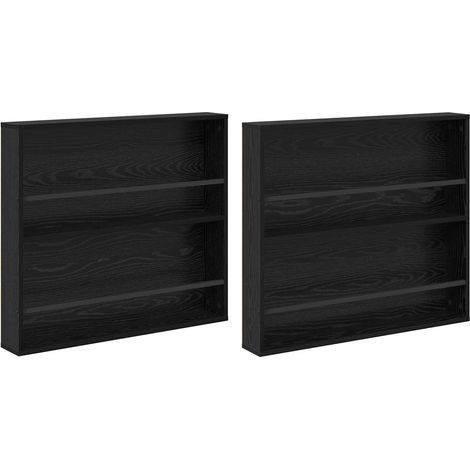 Maison Exclusive - Scaffale per riviste 2 pcs Rovere Nero 80 x 12 x 70 cm