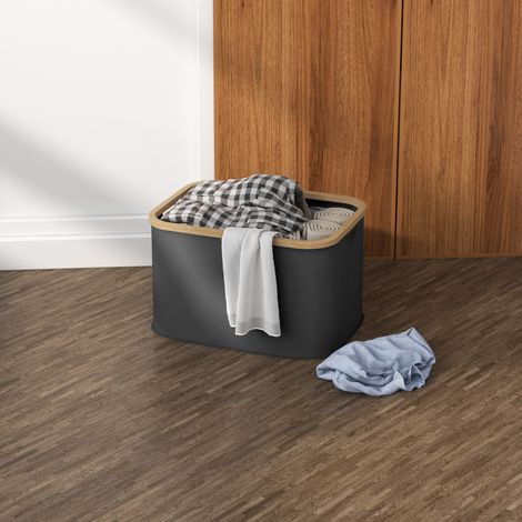 Cesto de ropa plegable de 36 litros con asas acanaladas para baño, dormitorio y lavadero.