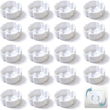 Cache Prise Bébé 20 Pièces Protection Prise Électrique Invisible avec Système Rotatif pour Sécurité Enfants (1/5)