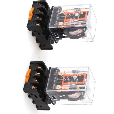 2 STÜCK MK2P AC 220V 8 broches DPDT Relais de commutation avec 35mm DIN Schiene Buchse (1/2)